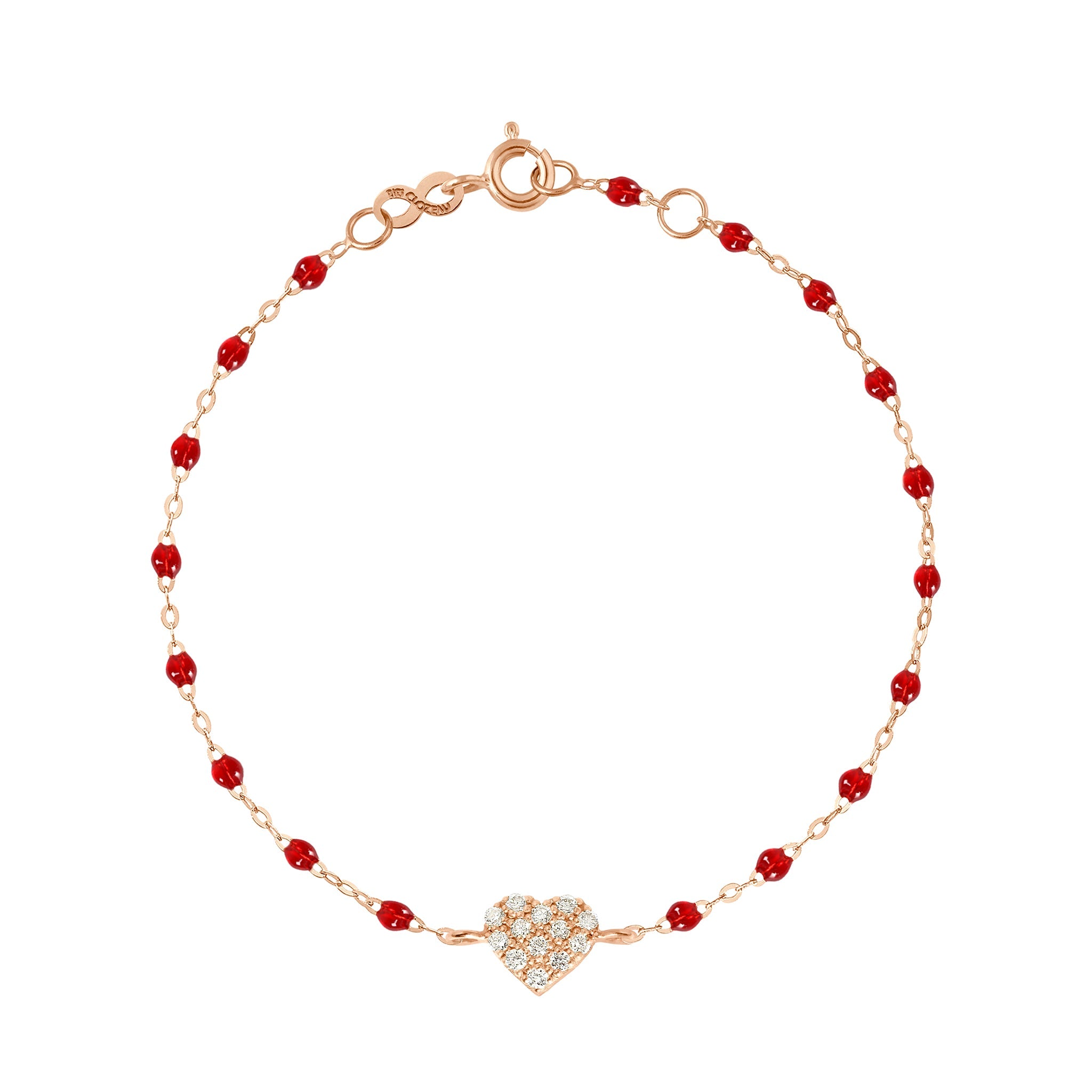 Gigi Clozeau - In Love Diamond Bracelet, Ruby, Rose Gold, 6.7"