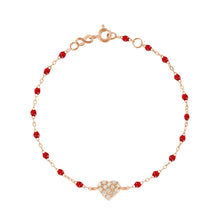 Gigi Clozeau - In Love Diamond Bracelet, Ruby, Rose Gold, 6.7"