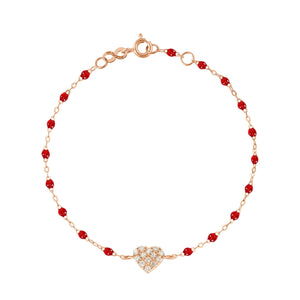 Gigi Clozeau - In Love Diamond Bracelet, Ruby, Rose Gold, 6.7"