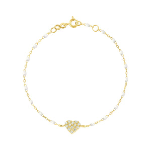 Gigi Clozeau - In Love Diamond Bracelet, White, Yellow Gold, 6.7"