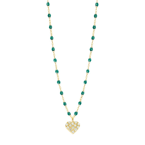 Gigi Clozeau - In Love Diamond Necklace, Emerald, Yellow Gold, 16.5