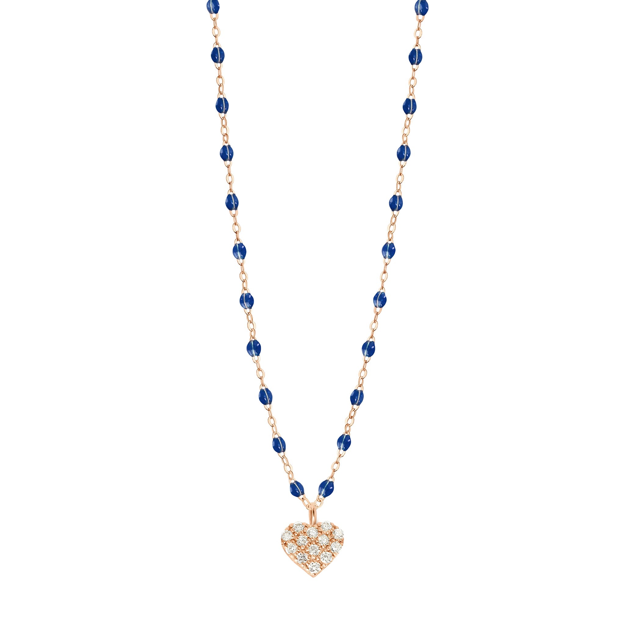 Gigi Clozeau - In Love Diamond Necklace, Lapis, Rose Gold, 16.5"