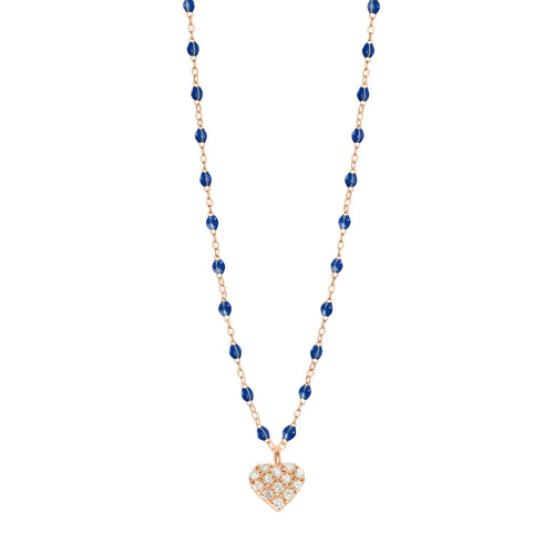 Gigi Clozeau - In Love Diamond Necklace, Lapis, Rose Gold, 16.5