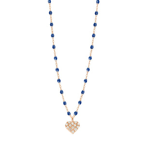 Gigi Clozeau - In Love Diamond Necklace, Lapis, Rose Gold, 16.5"