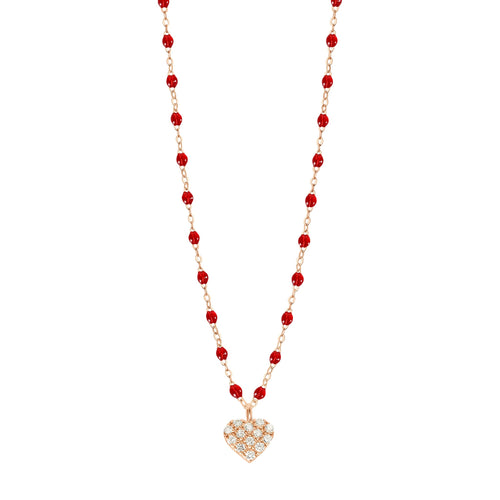 Gigi Clozeau - In Love Diamond Necklace, Ruby, Rose Gold, 16.5