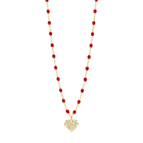 Gigi Clozeau - In Love Diamond Necklace, Ruby, Yellow Gold, 16.5