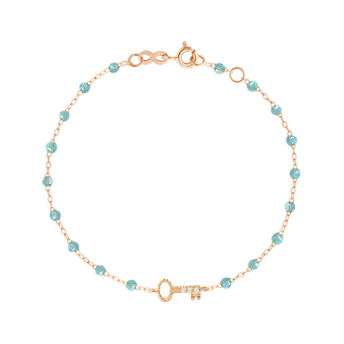 Gigi Clozeau - Key Diamond Aqua Bracelet, Rose Gold, 6.7