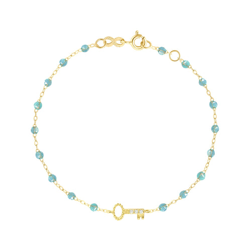 Gigi Clozeau - Key Diamond Aqua Bracelet, Yellow Gold, 6.7