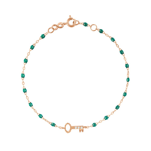 Gigi Clozeau - Key Diamond Emerald Bracelet, Rose Gold, 6.7