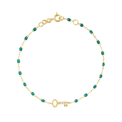 Gigi Clozeau - Key Diamond Emerald Bracelet, Yellow Gold, 6.7