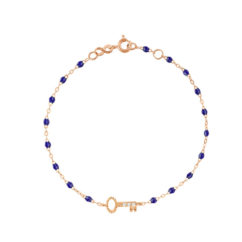 Gigi Clozeau - Key Diamond Lapis Bracelet, Rose Gold, 6.7