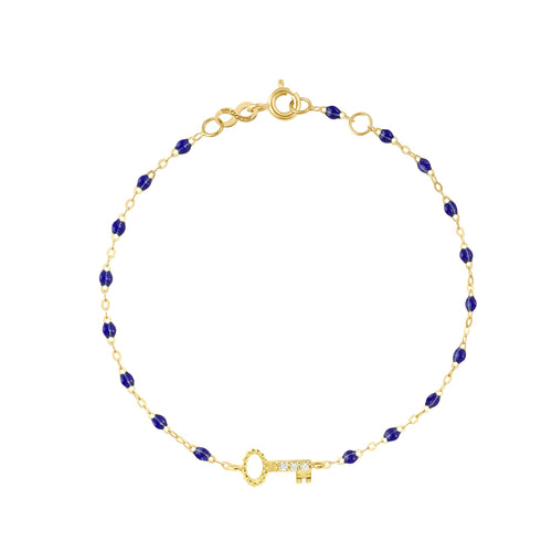 Gigi Clozeau - Key Diamond Lapis Bracelet, Yellow Gold, 6.7