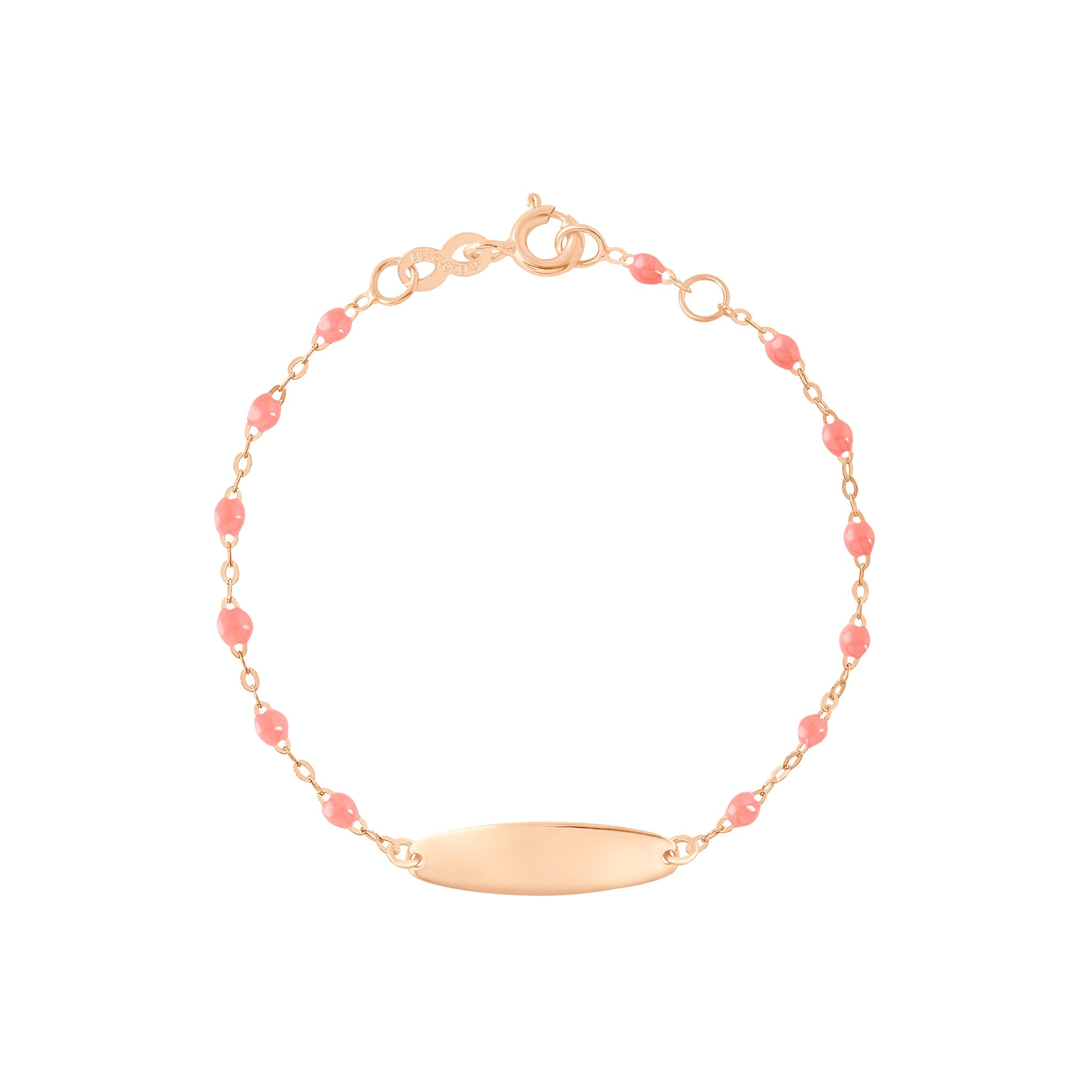 Gigi Clozeau - Little Gigi Fuchsia bracelet, Oval plaque, Rose Gold, 5.9"