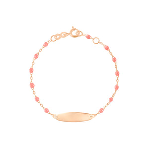 Gigi Clozeau - Little Gigi Fuchsia bracelet, Oval plaque, Rose Gold, 5.9"