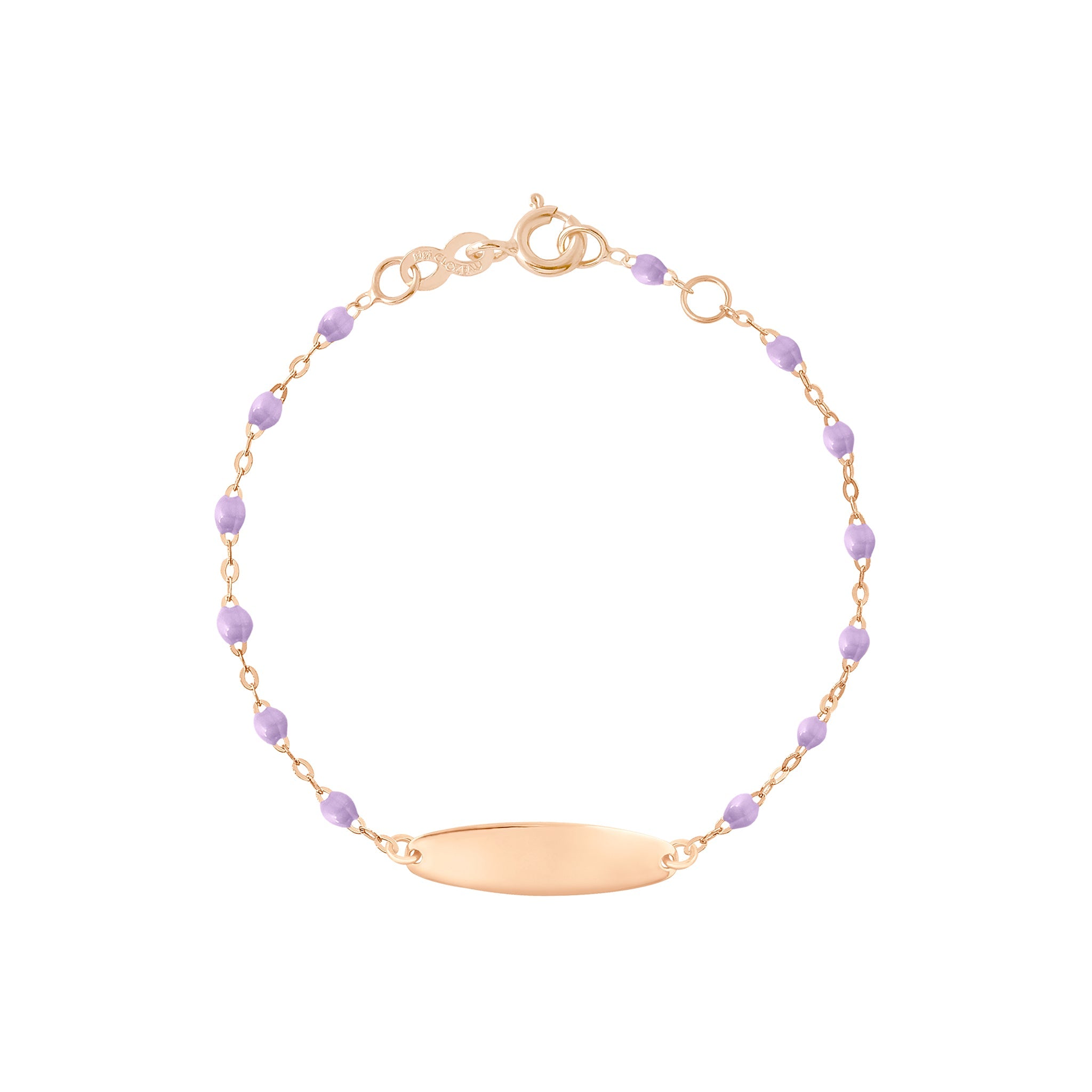 Gigi Clozeau - Little Gigi Lilac bracelet, Oval plaque, Rose Gold, 5.1"