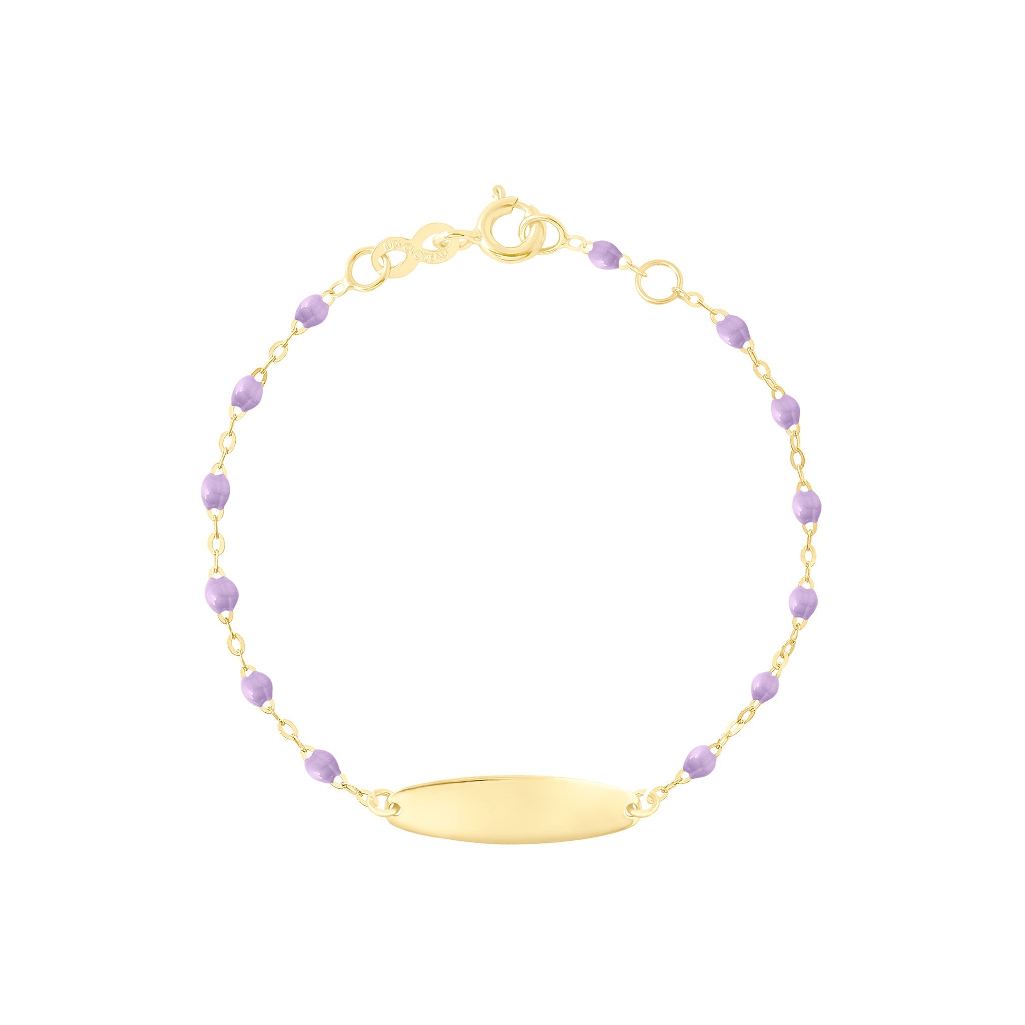 Gigi Clozeau - Little Gigi Lilac bracelet, Oval plaque, Yellow Gold, 5.9"