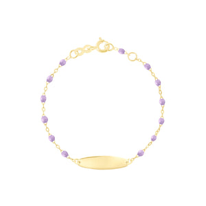 Gigi Clozeau - Little Gigi Lilac bracelet, Oval plaque, Yellow Gold, 5.9"