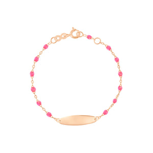 Gigi Clozeau - Little Gigi Pink bracelet, Oval plaque, Rose Gold, 5.9"