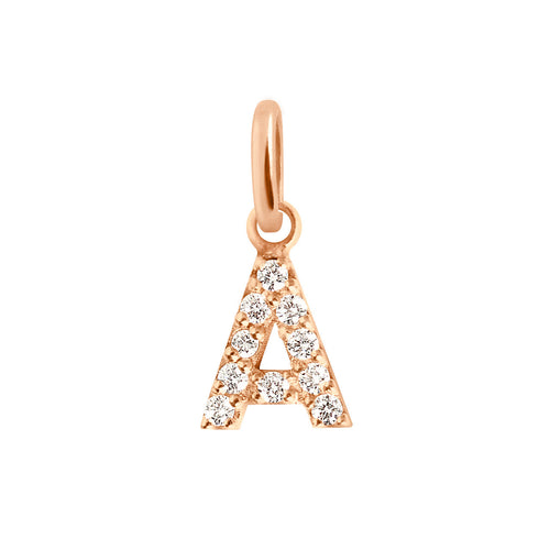 Gigi Clozeau - Lucky Letter A Diamond Pendant, Rose Gold