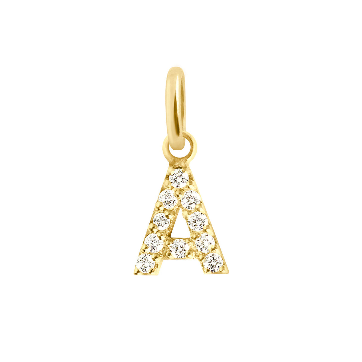 Lucky Letter A Diamond Pendant, Yellow Gold – Gigi Clozeau - Jewelry