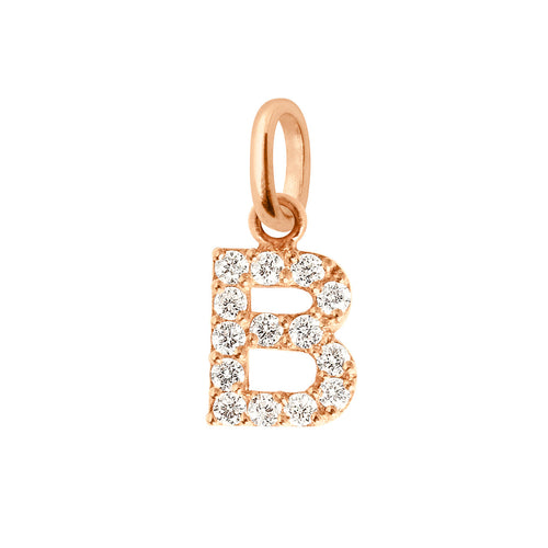 Gigi Clozeau - Lucky Letter B Diamond Pendant, Rose Gold