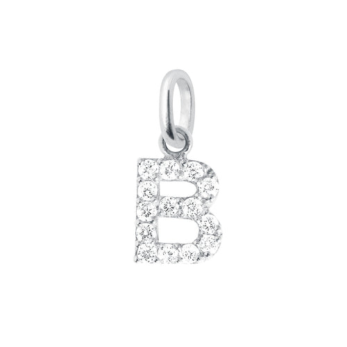 Gigi Clozeau - Lucky Letter B Diamond Pendant, White Gold