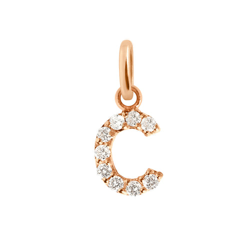 Gigi Clozeau - Lucky Letter C Diamond Pendant, Rose Gold