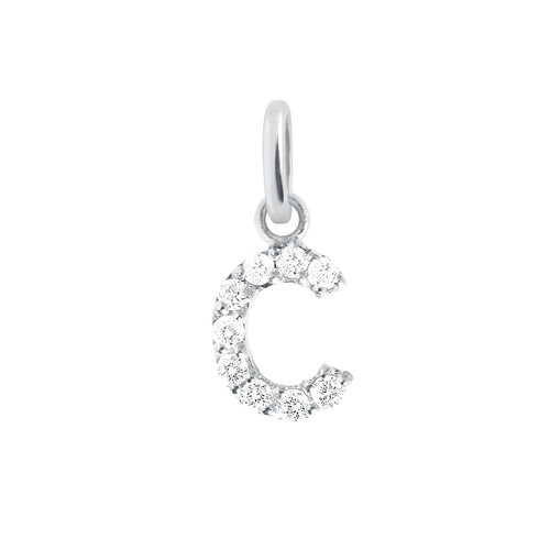 Gigi Clozeau - Lucky Letter C Diamond Pendant, White Gold