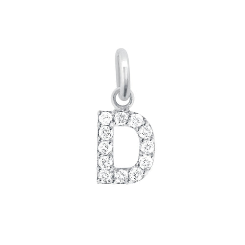 Gigi Clozeau - Lucky Letter D Diamond Pendant, White Gold