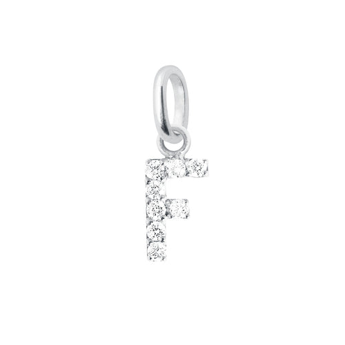 Gigi Clozeau - Lucky Letter F Diamond Pendant, White Gold