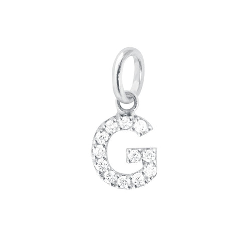 Gigi Clozeau - Lucky Letter G Diamond Pendant, White Gold