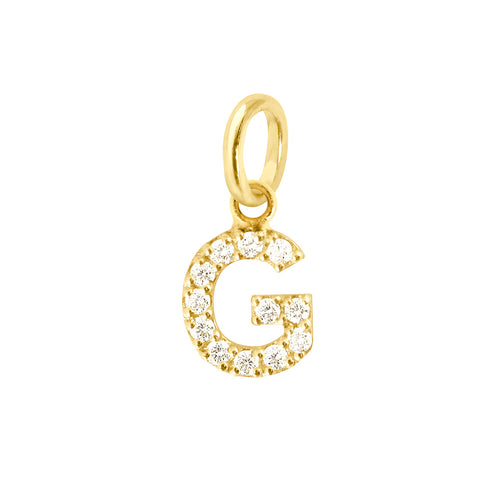 Gigi Clozeau - Lucky Letter G Diamond Pendant, Yellow Gold