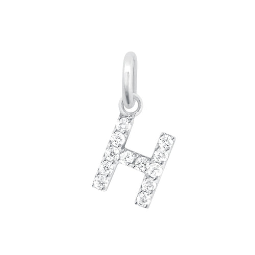 Gigi Clozeau - Lucky Letter H Diamond Pendant, White Gold