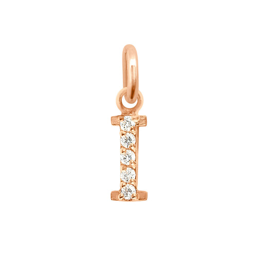 Gigi Clozeau - Lucky Letter I Diamond Pendant, Rose Gold