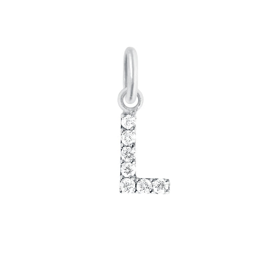 Gigi Clozeau - Lucky Letter L Diamond Pendant, White Gold