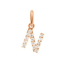 Gigi Clozeau - Lucky Letter N Diamond Pendant, Rose Gold