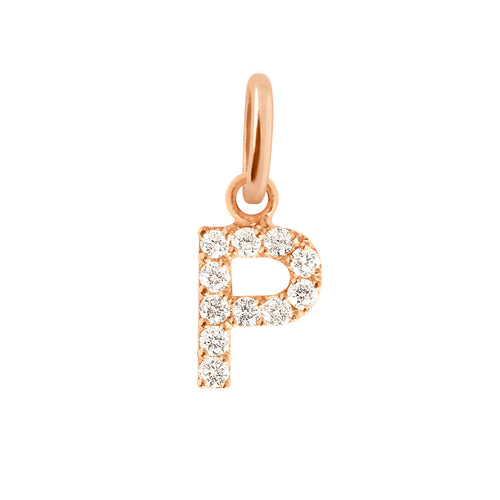 Gigi Clozeau - Lucky Letter P Diamond Pendant, Rose Gold