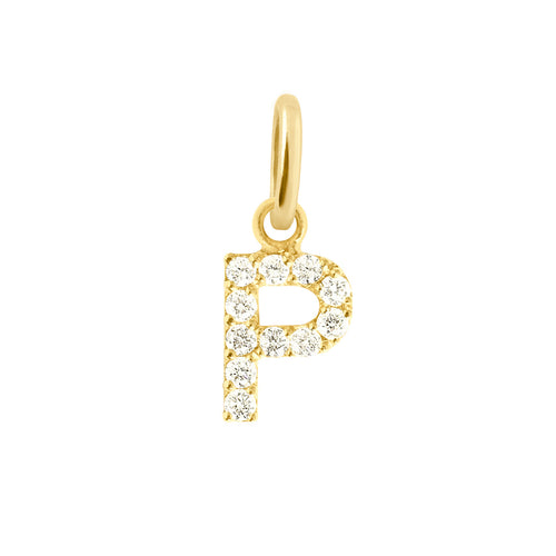 Gigi Clozeau - Lucky Letter P Diamond Pendant, Yellow Gold