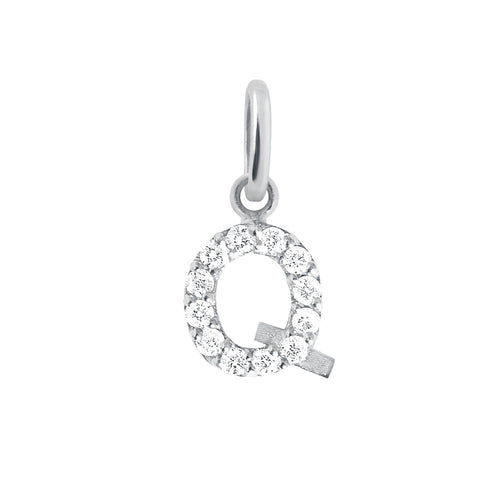 Gigi Clozeau - Lucky Letter Q Diamond Pendant, White Gold