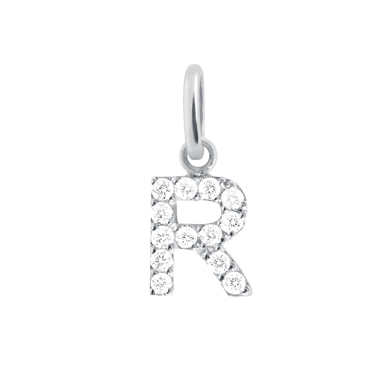 Gigi Clozeau - Lucky Letter R Diamond Pendant, White Gold