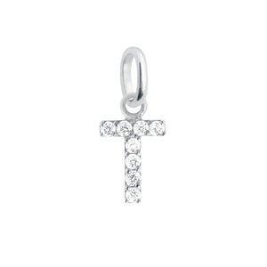 Gigi Clozeau - Lucky Letter T Diamond Pendant, White Gold