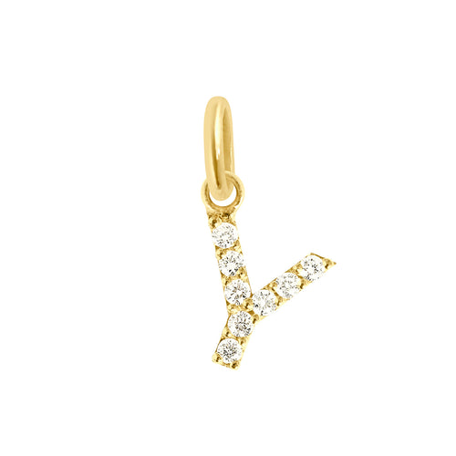 Gigi Clozeau - Lucky Letter Y Diamond Pendant, Yellow Gold