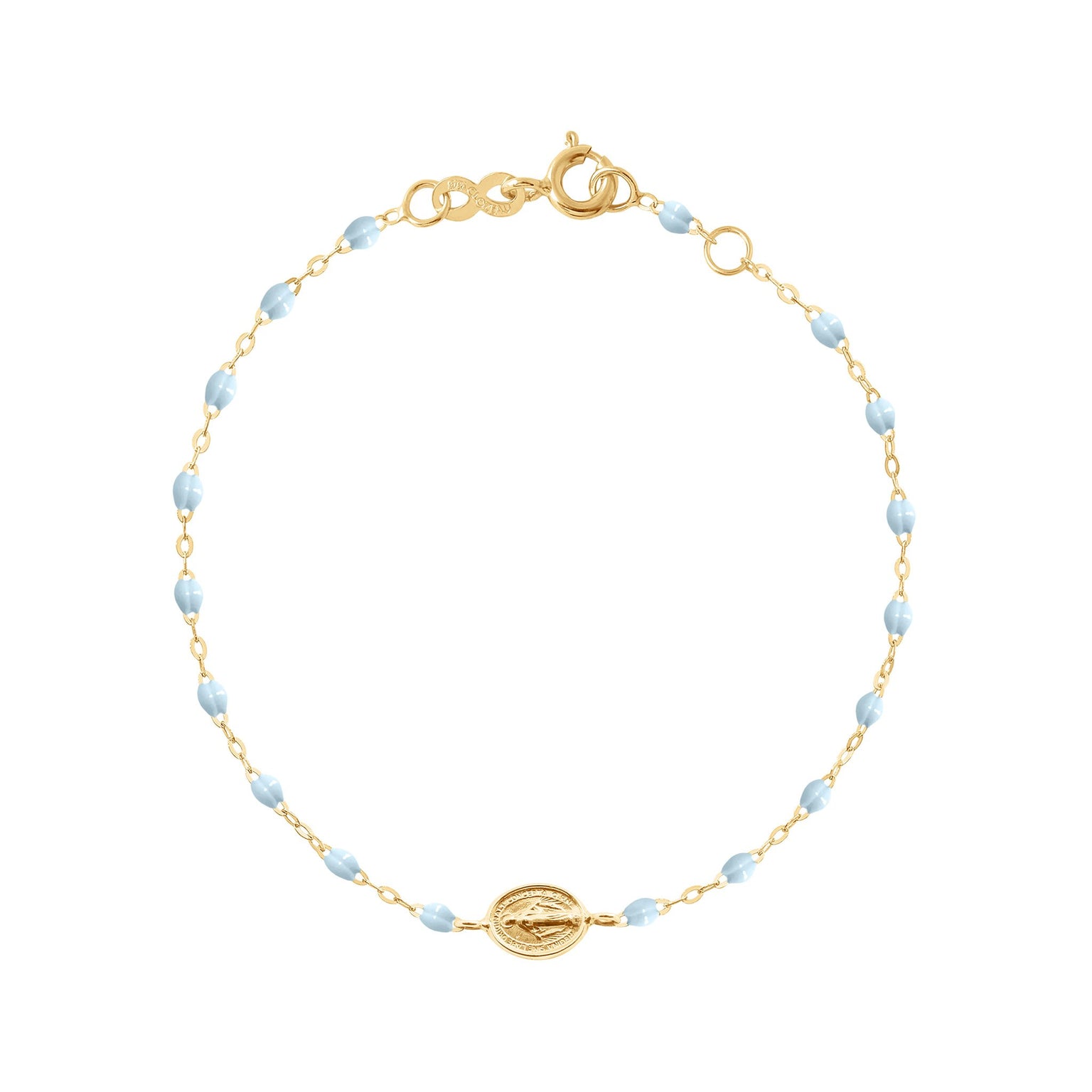 Madone Charm Classic Gigi Baby Blue bracelet, Yellow Gold, 6.7
