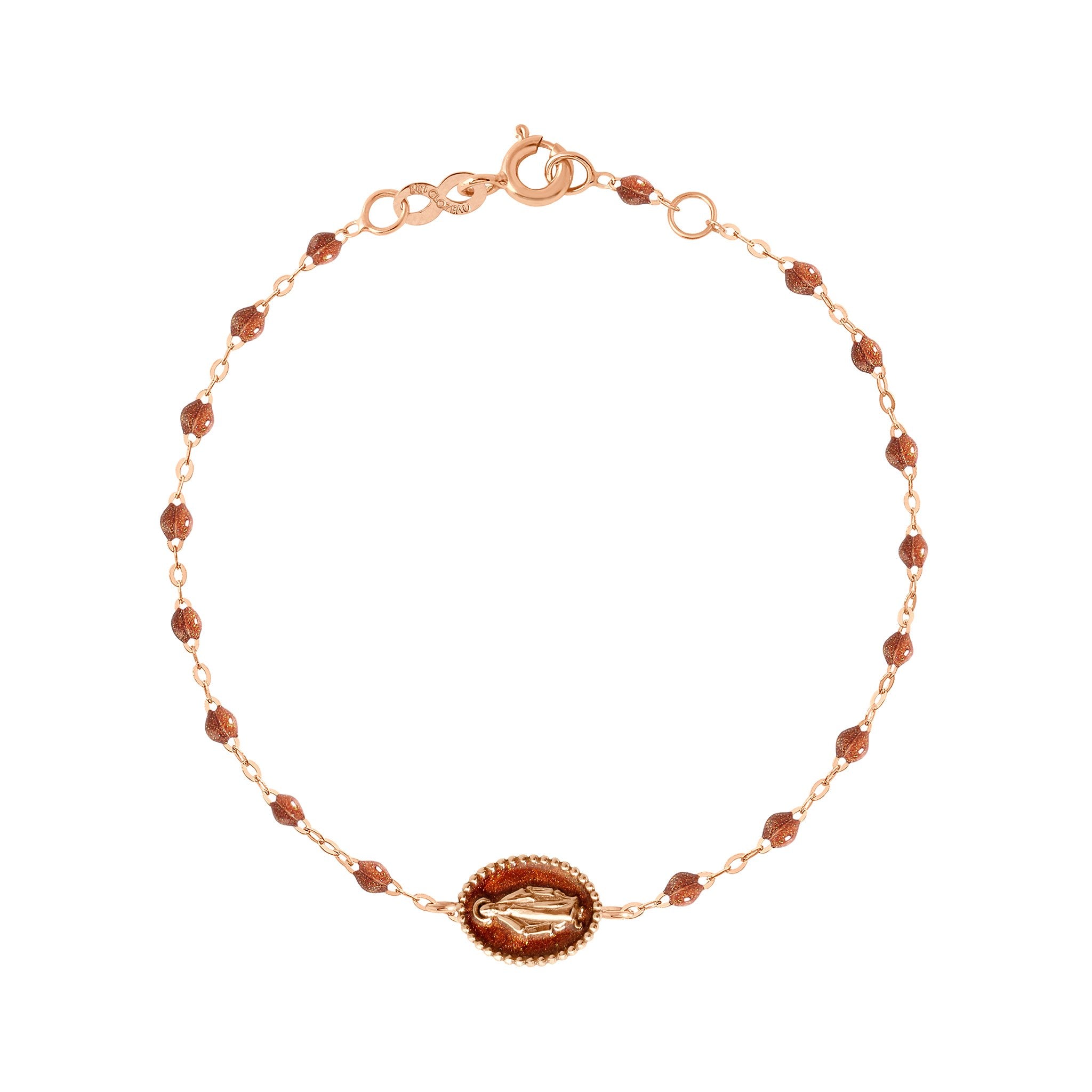 Gigi Clozeau - Madone Resin Charm Classic Gigi Fauve Bracelet, Rose Gold, 6.7"