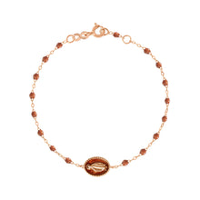 Gigi Clozeau - Madone Resin Charm Classic Gigi Fauve Bracelet, Rose Gold, 6.7"