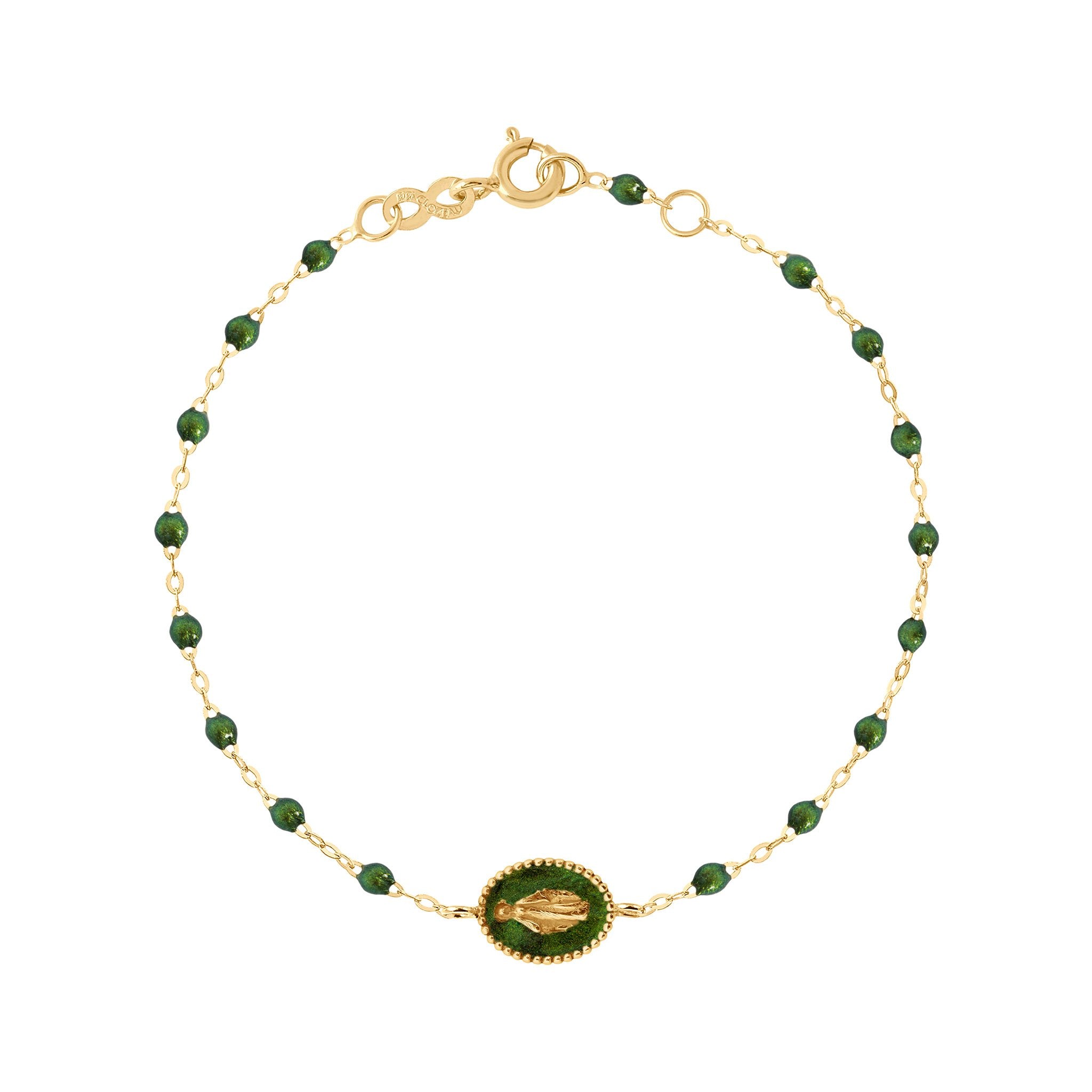 Madone Resin Charm Classic Gigi Scarab Bracelet, Yellow Gold, 6.7