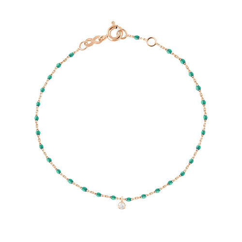 Gigi Clozeau - Mini Gigi Emerald bracelet, Rose Gold 1 Diamond, 6.7