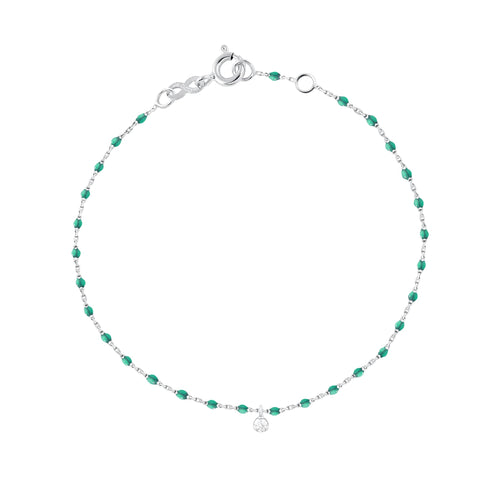 Gigi Clozeau - Mini Gigi Emerald bracelet, White Gold 1 Diamond, 6.7