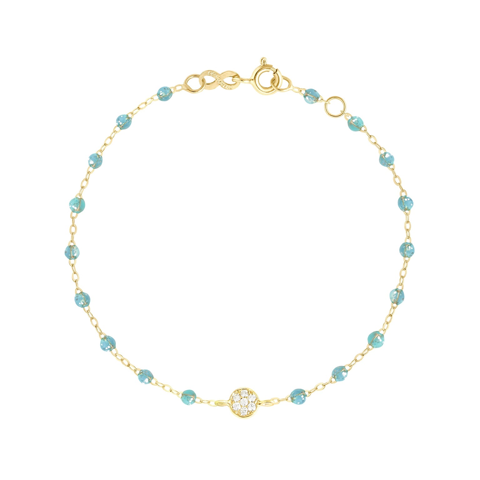 Puce Classic Gigi Aqua diamond bracelet, Yellow Gold, 6.7
