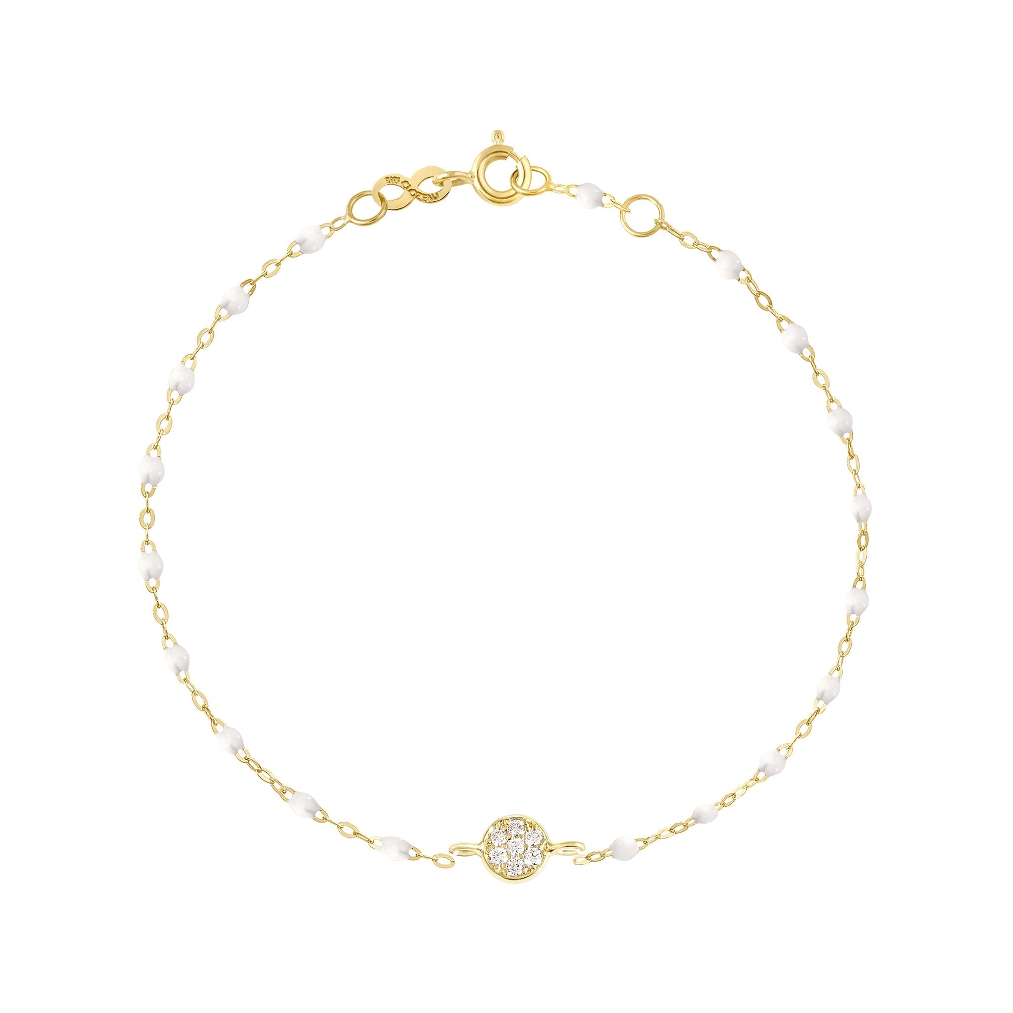 Classic Gigi White bracelet, Yellow Gold, 6.7